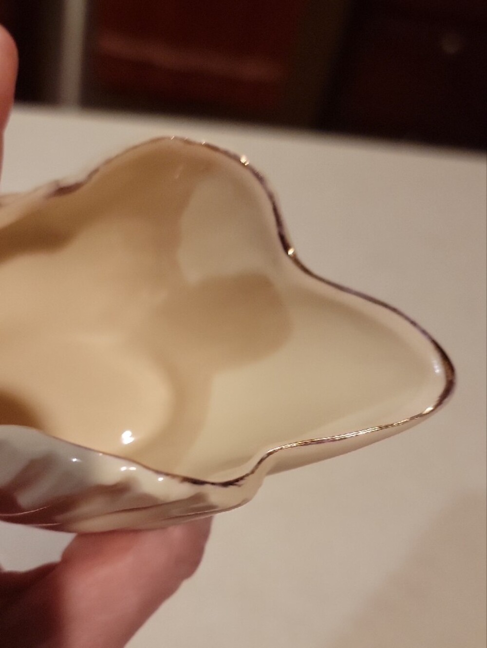 Cream Ceramic Swan Decorative Bowl with Gold Accent - Picture 4 of 4